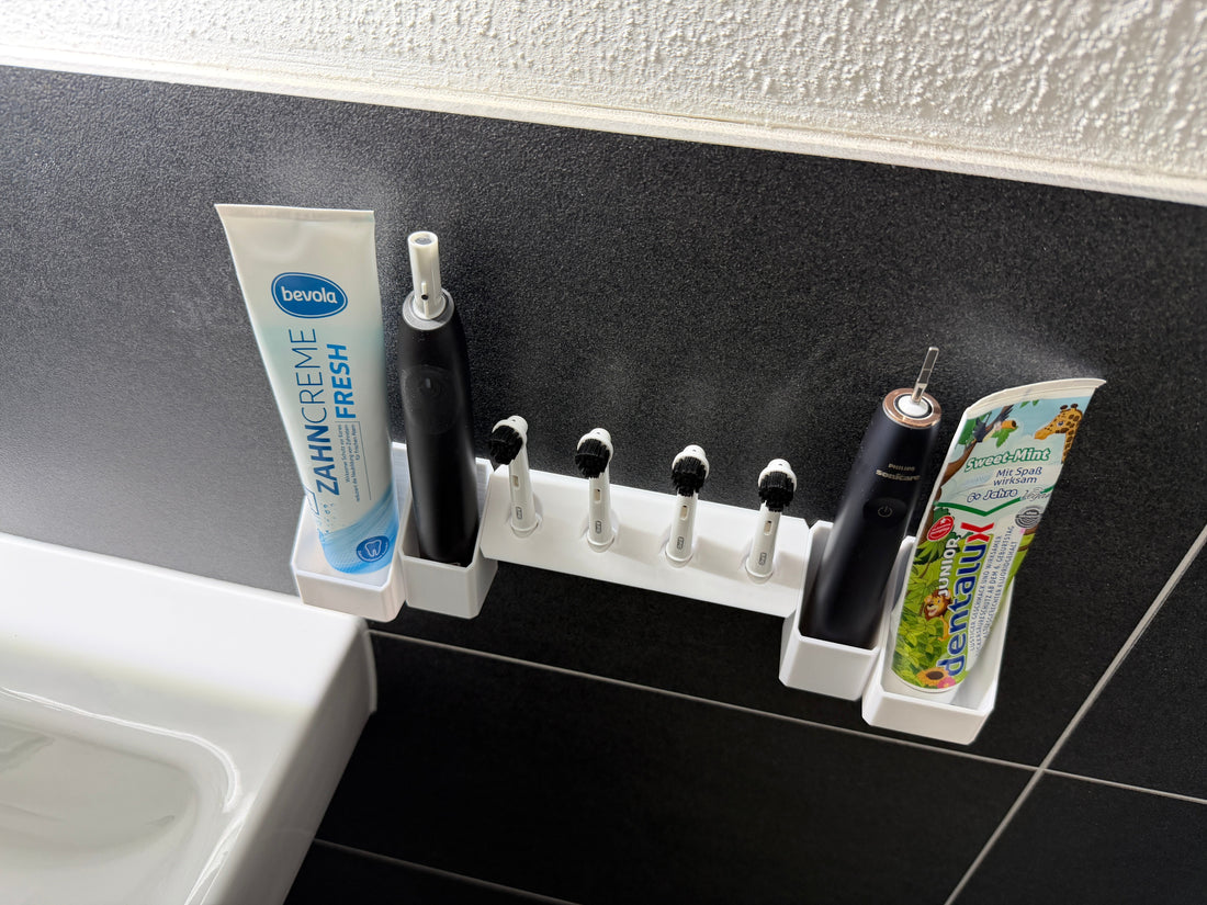 BrushDock Zahnbürstenhalter Familien Set in weiß