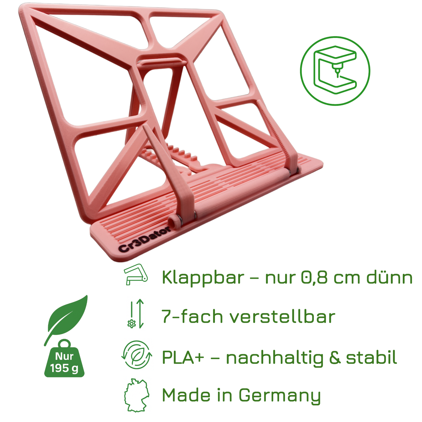 Buchständer in Rosa