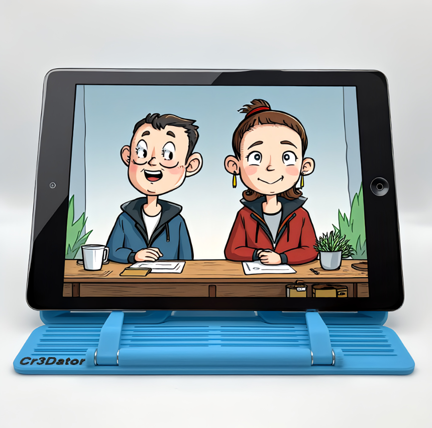 Buchständer mit Tablet